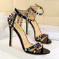 🔥Free Shipping - Women's Studded Open Toe Ankle Strap High Heels Sandals