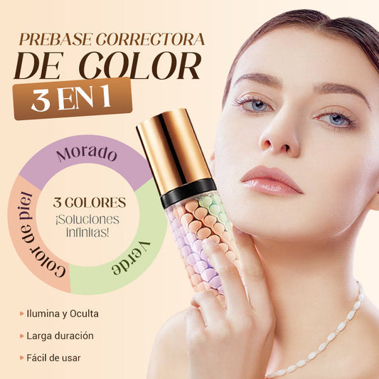 Prebase Correctora de Color 3 en 1 en un Solo Paso