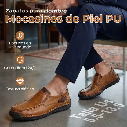 👞✨Zapatos de Cuero Clásicos para Hombre – Piel de Becerra Transpirable, Comodidad de Calce y Estilo Atemporal