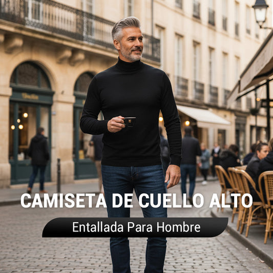🔥Compre 3  envío gratuito.🔥.Camiseta de cuello alto Ultimate Comfort para hombre: elástica, transpirable y ajustada, ideal para el gimnasio y uso diario.