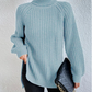 🔥Buy 2 free shipping🔥Cotton Turtleneck Raglan Sleeve Split Hem Sweater(50% OFF)