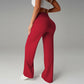 【Pantalones Holgados Cintura Alta】 Pantalones Rectos Versátiles para Mujer - Tejido Elástico Cómodo + Bolsillos Prácticos - Ideal para Trabajo, Paseos y Casa! ✨