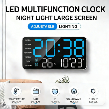 ⏰Reloj de pared digital LED decorativo multifuncional, el reloj digital sin límites para el hogar moderno.