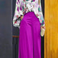 Women's Floral Shirt and Wide Legged Trousers with High Waist (1 Set)