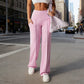 【Pantalones Holgados Cintura Alta】 Pantalones Rectos Versátiles para Mujer - Tejido Elástico Cómodo + Bolsillos Prácticos - Ideal para Trabajo, Paseos y Casa! ✨