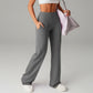 【Pantalones Holgados Cintura Alta】 Pantalones Rectos Versátiles para Mujer - Tejido Elástico Cómodo + Bolsillos Prácticos - Ideal para Trabajo, Paseos y Casa! ✨