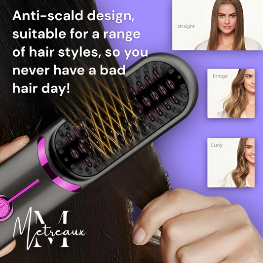 🔥🏆 Venta de Año Nuevo 2026 50% DE DESCUENTO 💁‍♀️ Cepillo Alisador de Cerámica con Calor Inalámbrico para el Cabello