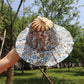 Bamboo Foldable Hand Fan Sun Hat Free Shipping