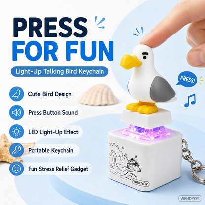 📢Compra 2 y llévate 1 gratis👍Llavero electrónico «Mine Little Bird» con luz y activación por voz: llavero creativo con forma de pato que suena al apretarlo