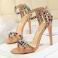 🔥Free Shipping - Women's Studded Open Toe Ankle Strap High Heels Sandals