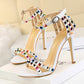 🔥Free Shipping - Women's Studded Open Toe Ankle Strap High Heels Sandals