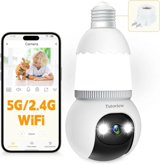 ✨Vigilancia inteligente de 360°: Cámara HD inalámbrica, controlable mediante una aplicación, con visión nocturna a color.