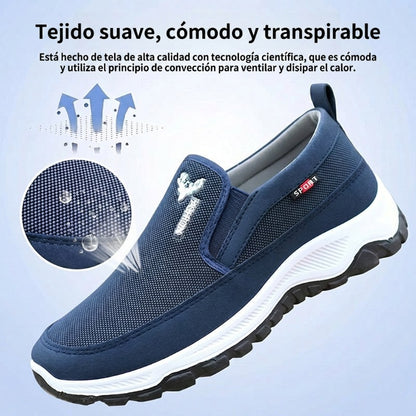Zapatos de caminar transpirables sin cordones para hombre