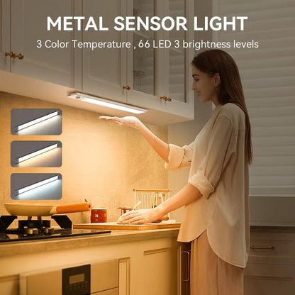 🔥Luces LED recargables magnéticas con sensor inteligente y sin perforaciones, con iluminación en tres colores💡