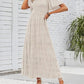 ⏰Oferta especial: 49 % de descuento👗Vestido largo y vaporoso de mujer, de estilo informal, con estampado floral, mangas acampanadas, fruncido y cintura alta