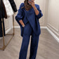 🎁 ¡OFERTA DE NAVIDAD! 46% DTO 💝Conjunto de 2 piezas para mujer: jersey asimétrico + pantalones de pierna ancha