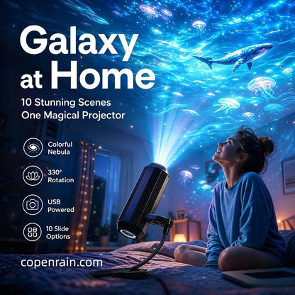 Luz nocturna con proyector «Plug-and-Play» HD Galaxy & Ocean 🥳 Más de 50 000 usuarios satisfechos