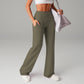 【Pantalones Holgados Cintura Alta】 Pantalones Rectos Versátiles para Mujer - Tejido Elástico Cómodo + Bolsillos Prácticos - Ideal para Trabajo, Paseos y Casa! ✨