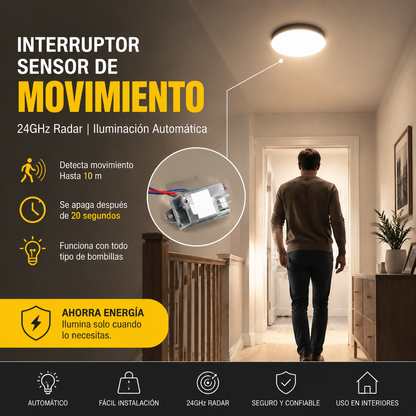 📢Compra 2 y Descuento 20%👍Interruptor de Luz con Sensor de Movimiento para Pared