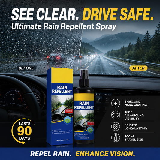 🚗Spray repelente de lluvia para parabrisas «Crystal Clear»