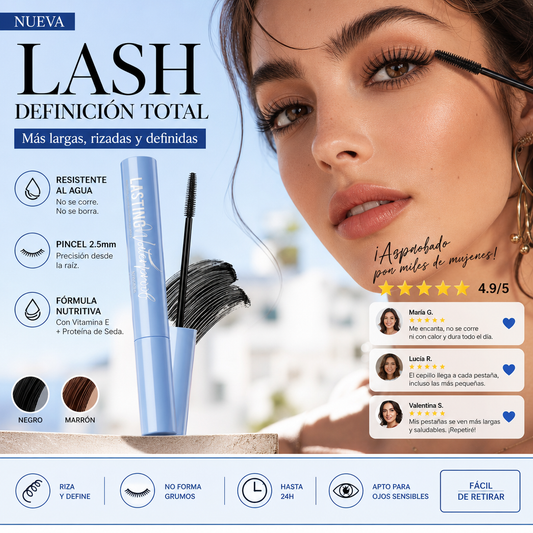 ⏰🔥¡OFERTA POR TIEMPO LIMITADO – 50% DE DESCUENTO! 💖 Máscara de pestañas resistente al agua con efecto alargador y rizador – Volumen, larga duración y sin manchas ✨
