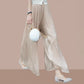 Glazed Ice Silk Floor-Length Wide-Leg Culottes