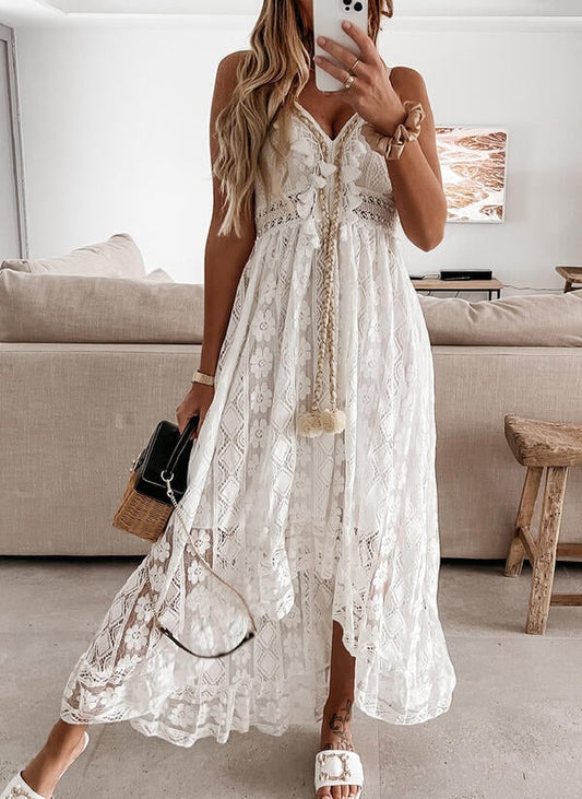 💕Summer Sale 50% off 💕V-Neck Lace-Up Strappy Dress