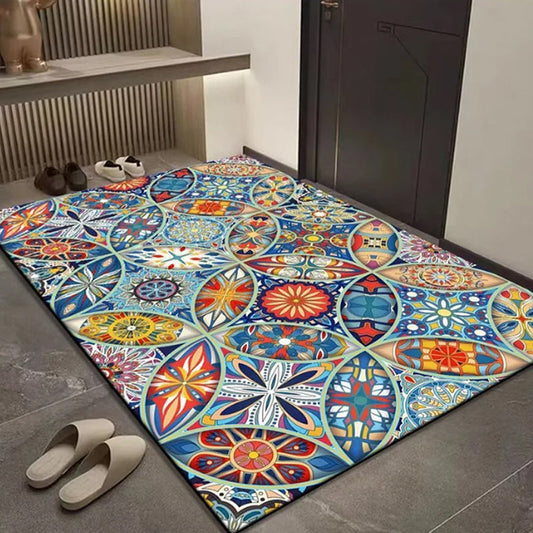 Bohemian Geometric Door Mat for Entryway