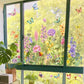 📢📢¡50% de descuento! Adhesivo para ventana con ramo floral colorido (se puede cortar a la medida)