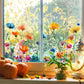 📢📢¡50% de descuento! Adhesivo para ventana con ramo floral colorido (se puede cortar a la medida)