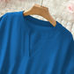 🌸 Venta de primavera 50 % de descuento 👕 Blusa de moda de color sólido con mangas corta