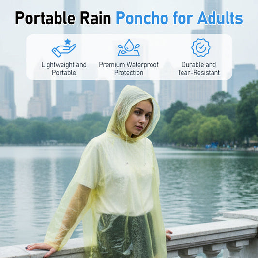 🌧️ ¡COMPRA 2 Y LLÉVATE 1 GRATIS! ✨ Poncho impermeable portátil para adultos: ligero e impermeable, fácil de guardar para uso en emergencias o al aire libre 🏕️📦