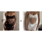 Vestido sexy de tul transparente con encaje bordado