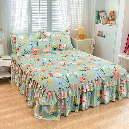 📢📢 OFERTA DEL 49% DE DESCUENTO!! ⏰ Juego de 3 Piezas de Falda de Cama con Volantes 🛏️