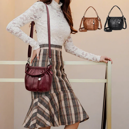 🔥Por tiempo limitado 50% de descuento🔥  Bolso sencillo y a la moda de hombro de cuero suave con forma de cubo