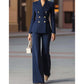 👗✨ Traje de Pico Doble a Rayas para Mujer – Elegante y Formal para Ocasiones Especiales, Estilo Sofisticado y Moderno 🌟💼