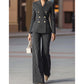 👗✨ Traje de Pico Doble a Rayas para Mujer – Elegante y Formal para Ocasiones Especiales, Estilo Sofisticado y Moderno 🌟💼