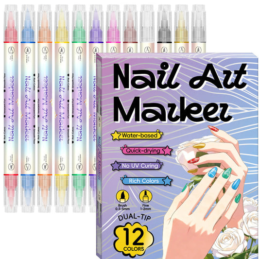 ✨ Marcadores de nail art de doble punta – set de rotuladores para uñas