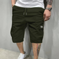 Pantalones cortos cargo casuales para hombre con cintura con cordón