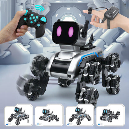 🤖🦾 Perro robot con control remoto y detección de gestos | Coche de acrobacias programable con luces y música🎧🎮 El regalo perfecto para niños a los que les encanta el aprendizaje STEM y el juego interactivo: robótica genial para mayores de 6 años