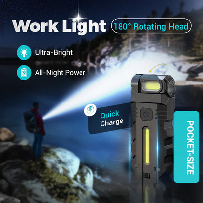 LINTERNA DE TRABAJO LED CON CABEZAL GIRATORIO DE 180°