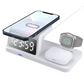 Stazione di ricarica wireless 4 in 1 con ricarica rapida e orologio