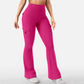 Pantalones de yoga acampanados de cintura alta para mujer con bolsillos