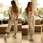 Jumpsuit con capucha casual para damas