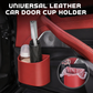 🥳¡OFERTA TOP 2026!🥳💞¡Más de 50,000 vendidos! 🚗🧺Portavasos de Cuero para la Puerta del Coche – Apertura amplia para acceder fácilmente a bebidas y al teléfono. Se fija con clip para un ajuste seguro. Fabricado en cuero PU, resistente y elegante. 🛡️✨