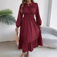 👗¡Nueva llegada 40% de descuento! 🥰Vestido largo de manga larga con volantes y volantes para mujer