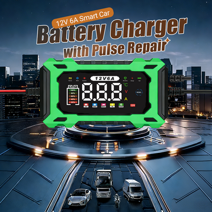 🔥🔋 Cargador de Batería Inteligente 12V 6A – Recarga Rápida y Reparación por Pulsos para Tu Coche ⚡🚗