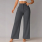 Pantalones casuales de pierna ancha para mujer en color sólido