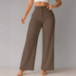 Pantalones casuales de pierna ancha para mujer en color sólido
