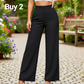 Pantalones casuales de pierna ancha para mujer en color sólido